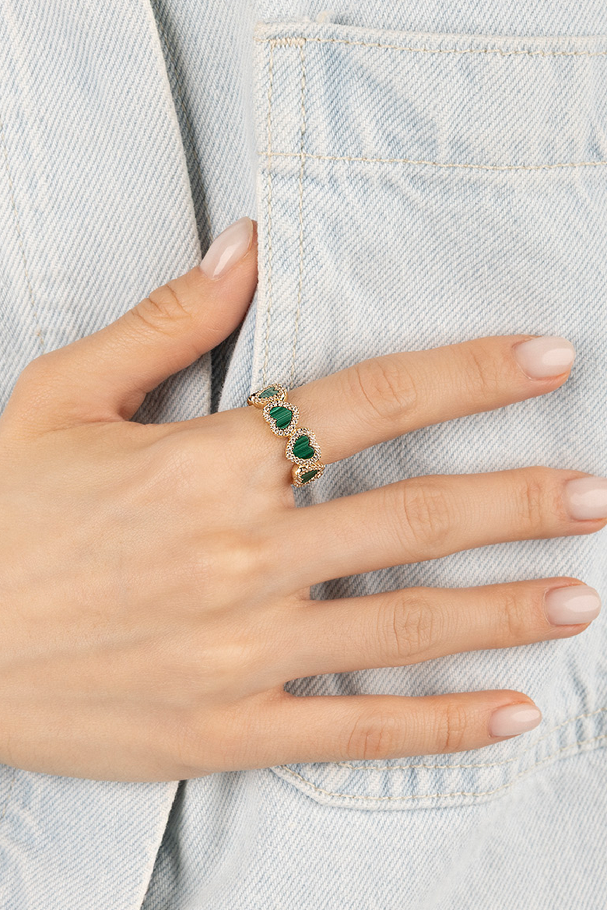 Malachite Heart Ring