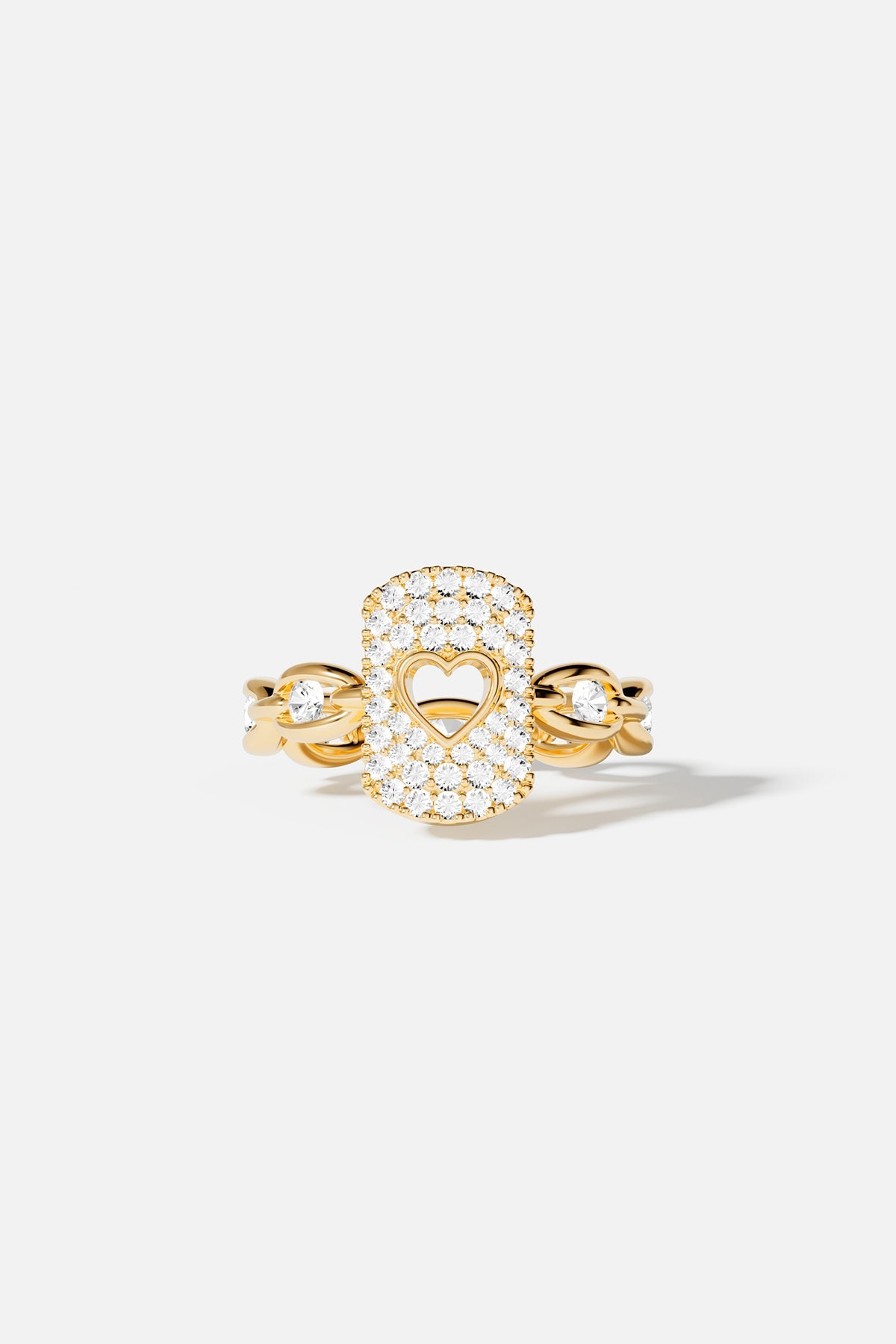 Heart Pavé Chain Ring