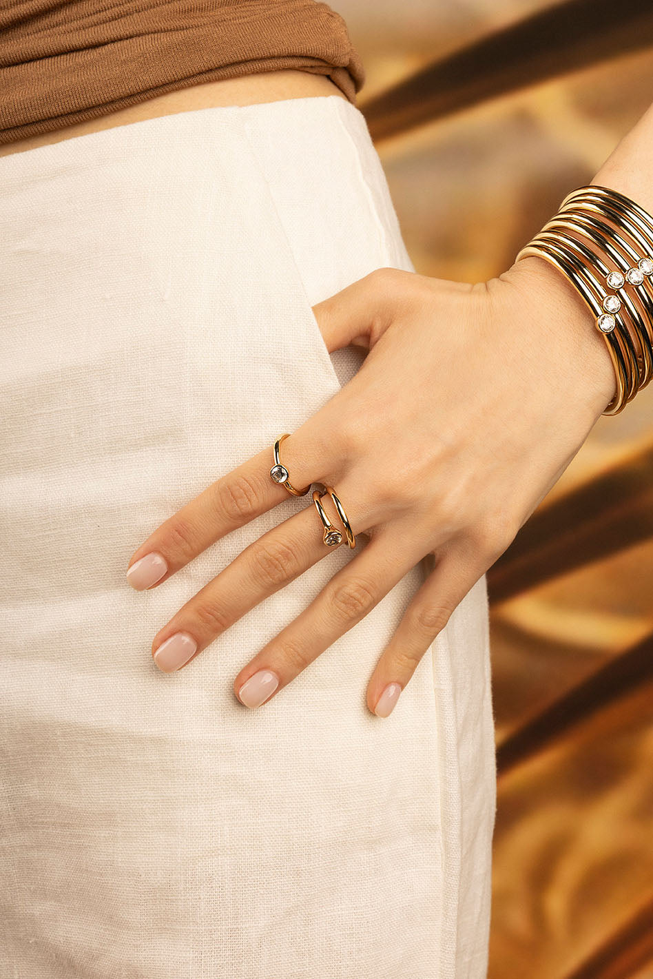 APM Monaco Twist Éclat Ring in Yellow Gold