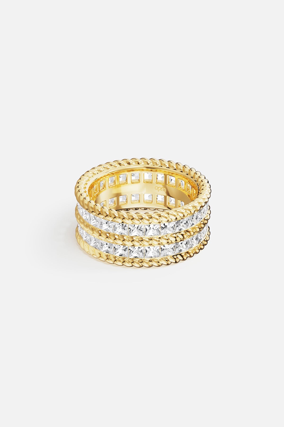 Torsade Double Line Statement Pavé Ring - APM Monaco