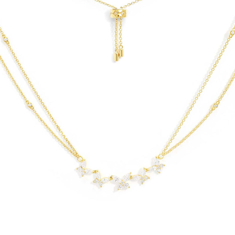 Butterflies Double Chain Adjustable Necklace