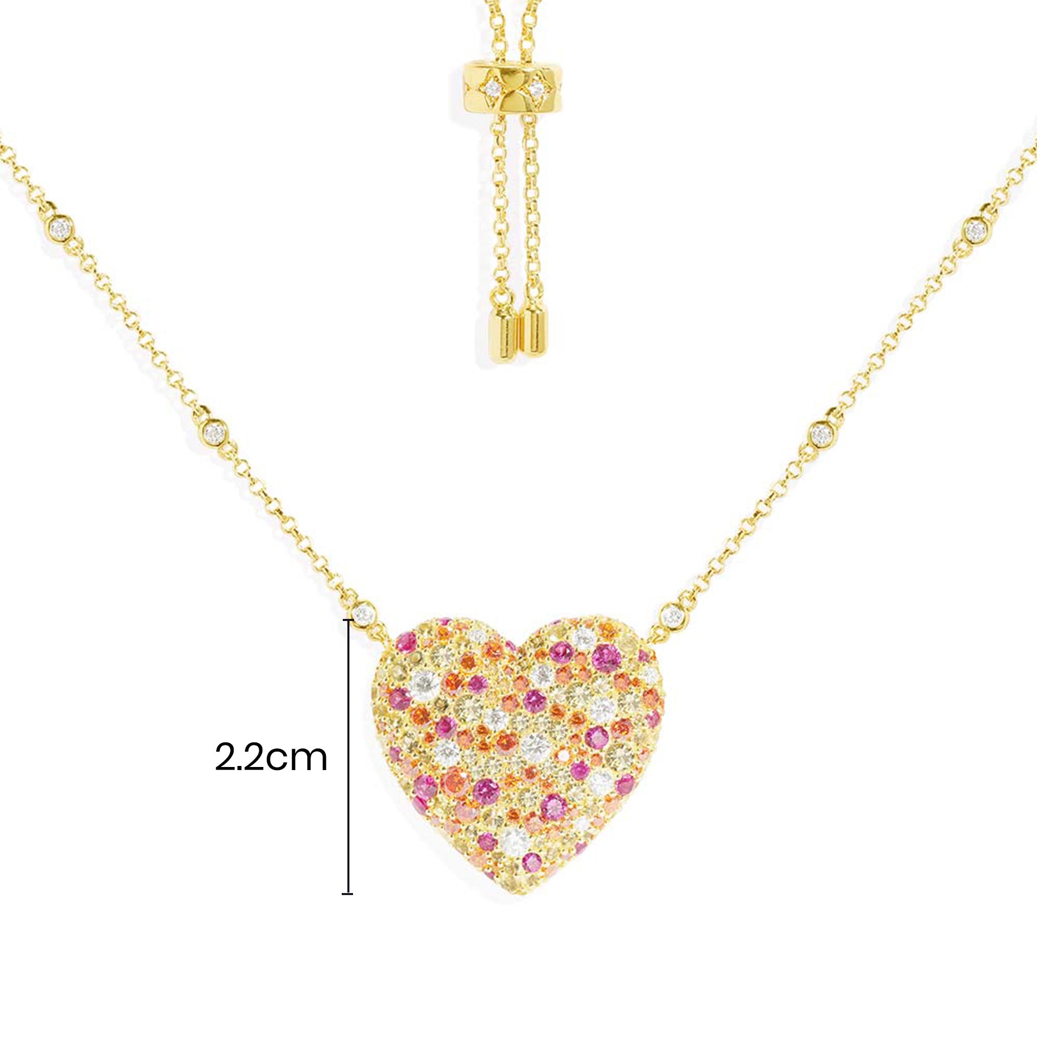 Multicolor Heart Adjustable Necklace - APM Monaco UK