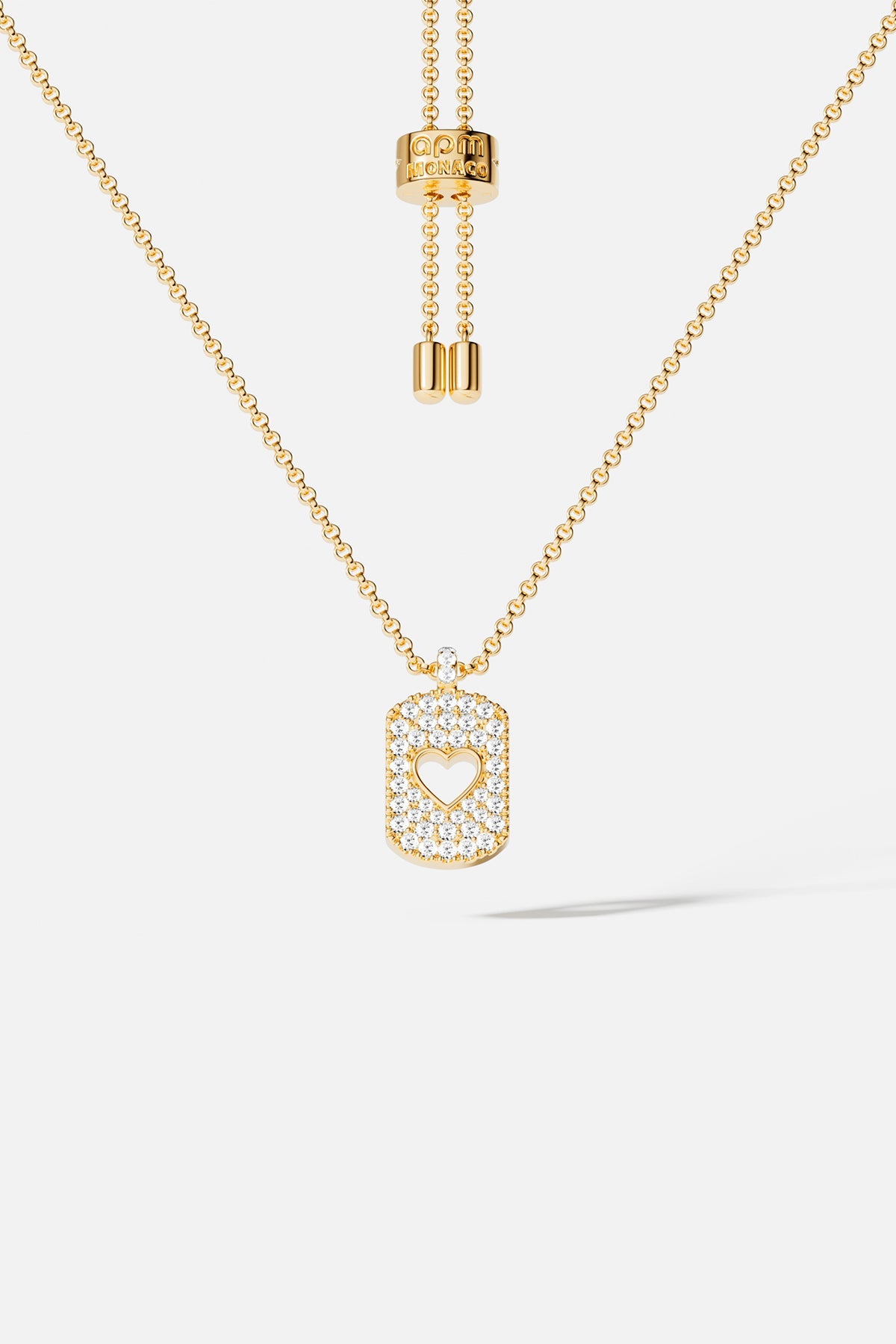 Pavé Heart Adjustable Necklace