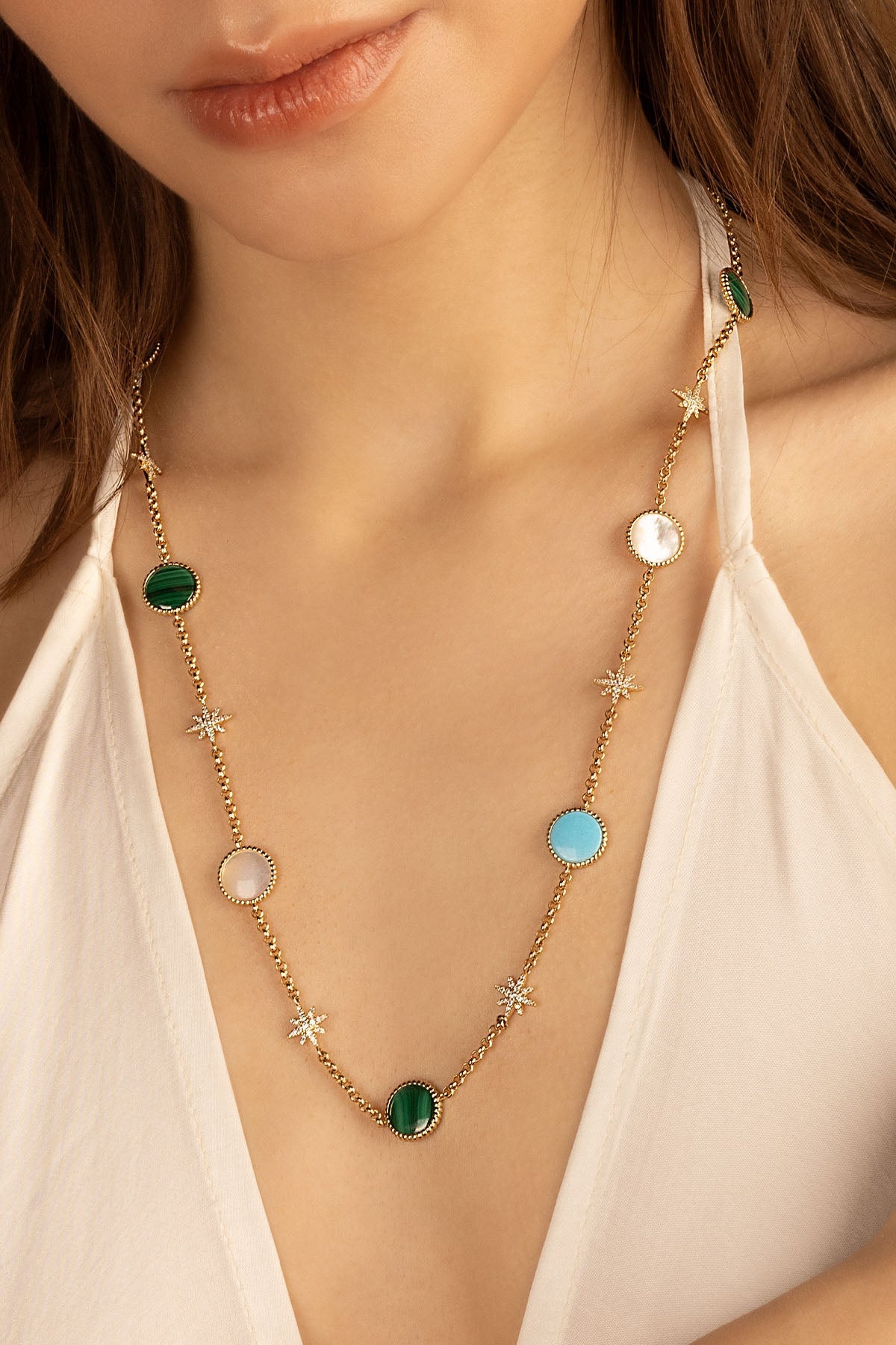 APM Monaco Météorites Adjustable Necklace in Yellow Gold