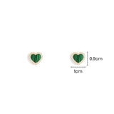 Malachite Heart Stud Earrings
