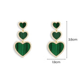 Malachite Heart Earrings