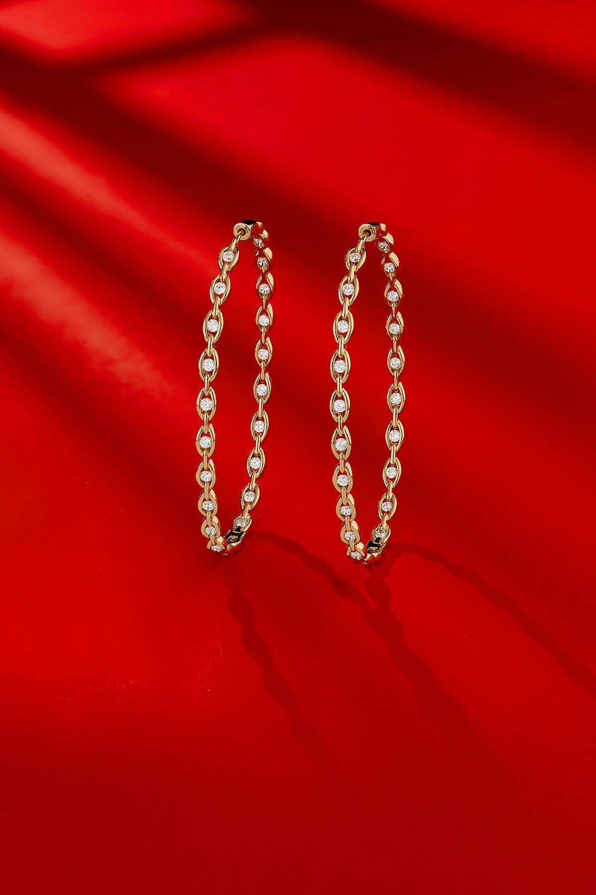 Large Pavé Chain Earrings