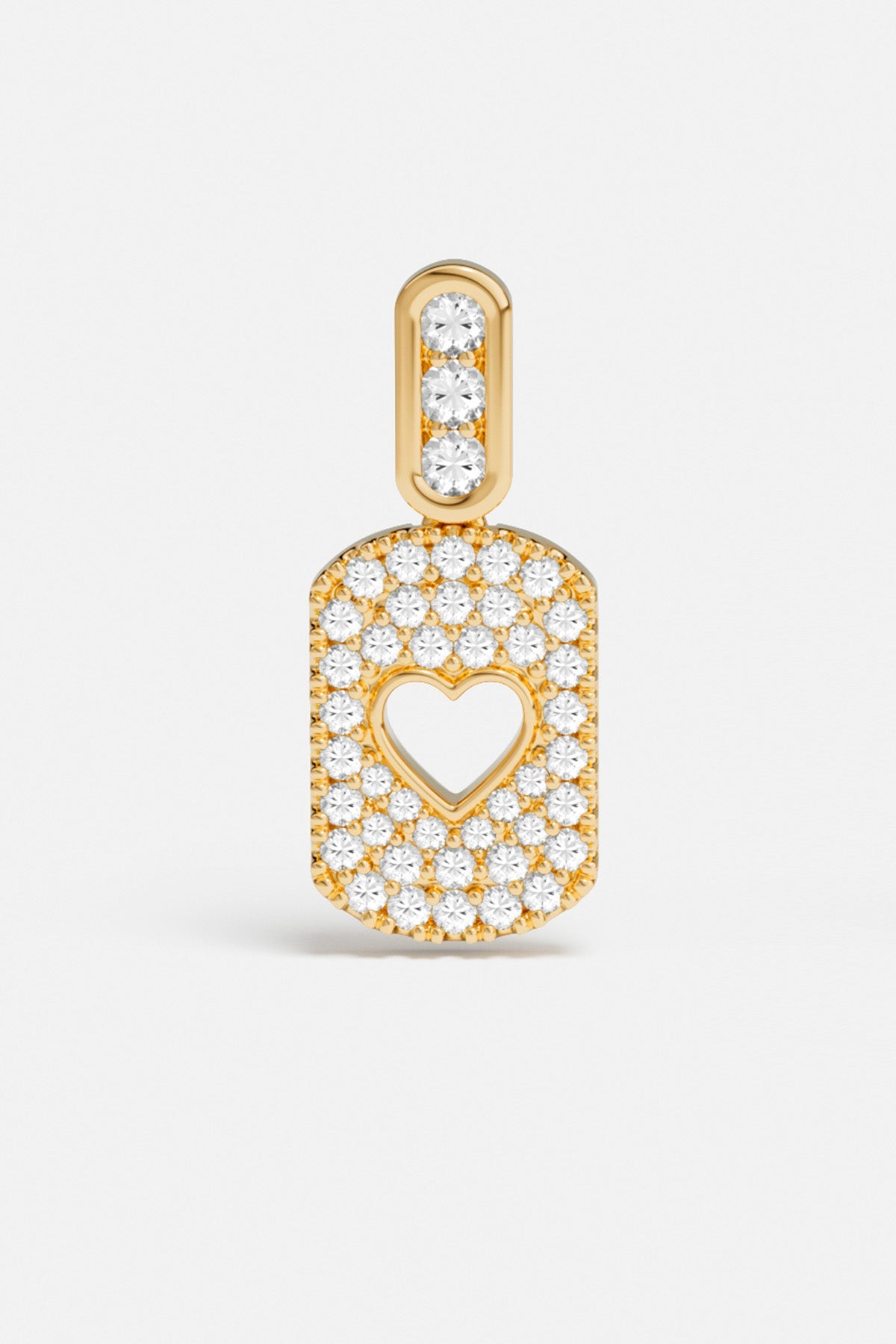 Heart Pavé Medal Earrings