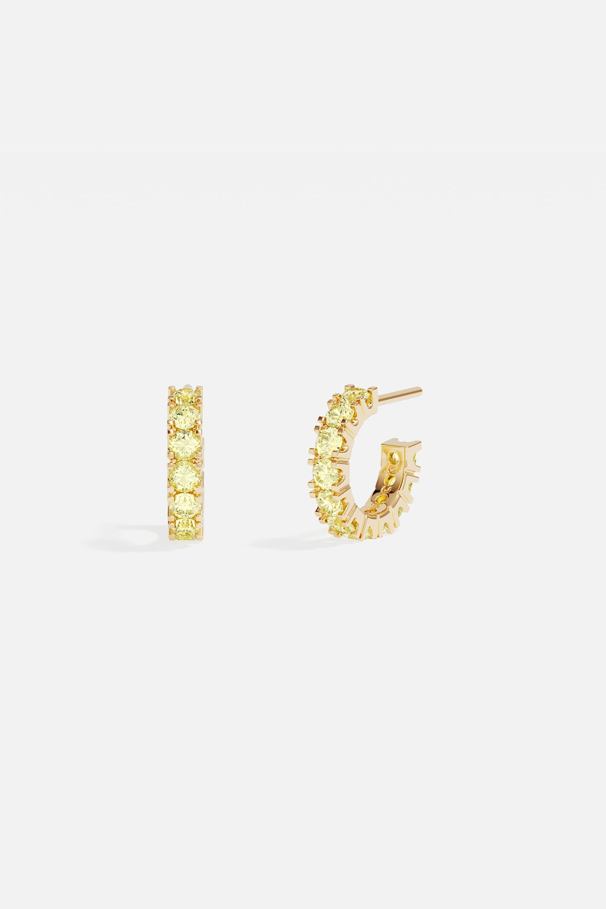 APM Monaco Pavé Huggie Earrings in Yellow gold