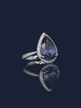 Blue Pear Pavé Ring