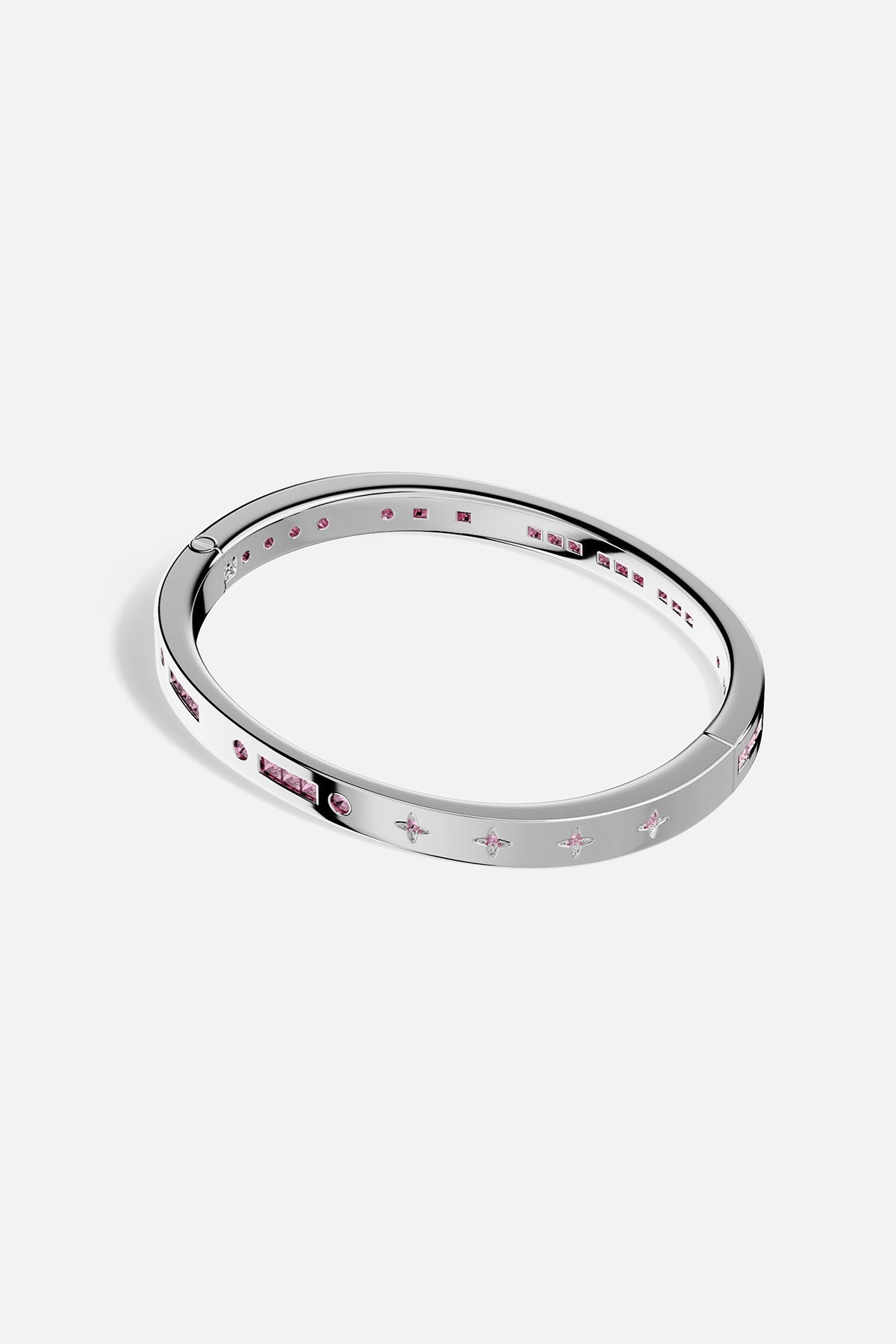 APM Monaco Pink BONHEUR Morse Rose Bangle on a white background