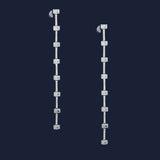 Pavé Long Drop Earrings
