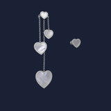 Asymmetric White Nacre Heart Earrings