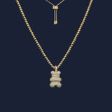 Sunny Yummy Bear (Clippable) Adjustable Necklace with Beads