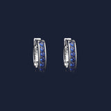 Mini Blue Rectangle Earrings