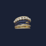 Multi-Hoop Ring with Pearls