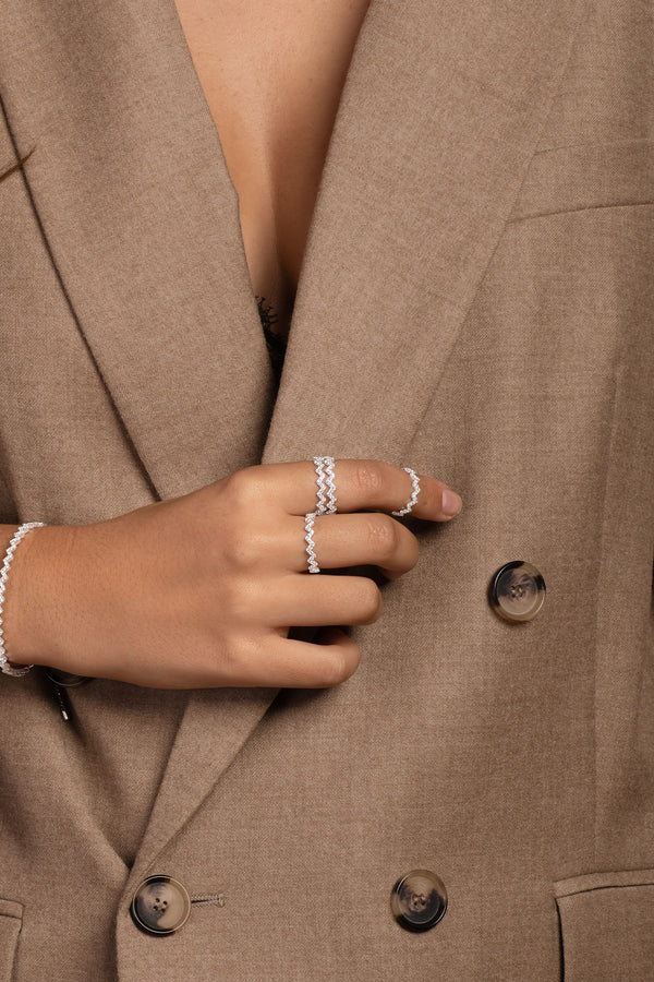APM Monaco Double Up And Down Ring in Silver