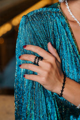 APM Monaco Dragon Tail Wrap Ring in Black Silver