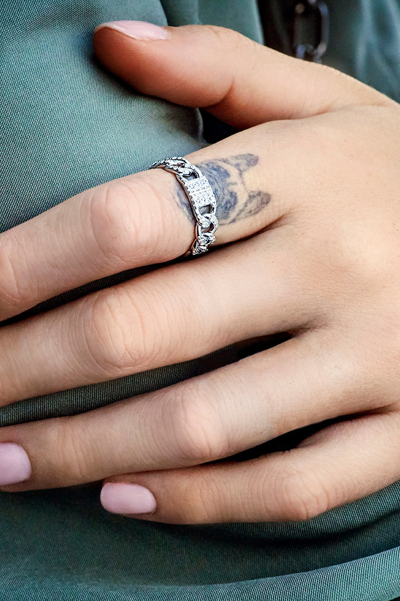 APM Monaco Chain Ring in Silver