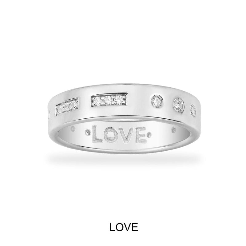 LOVE摩斯密码戒指 - 银白色