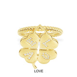 LOVE Four-Leaf Clover Ring