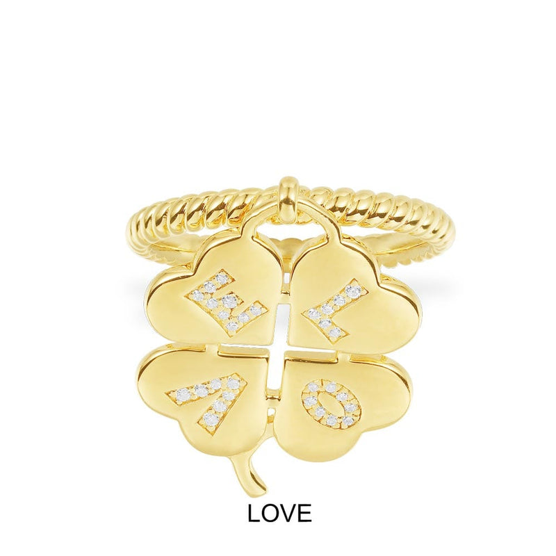 LOVE Four-Leaf Clover Ring