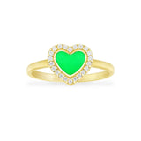 Neon Green Heart Ring