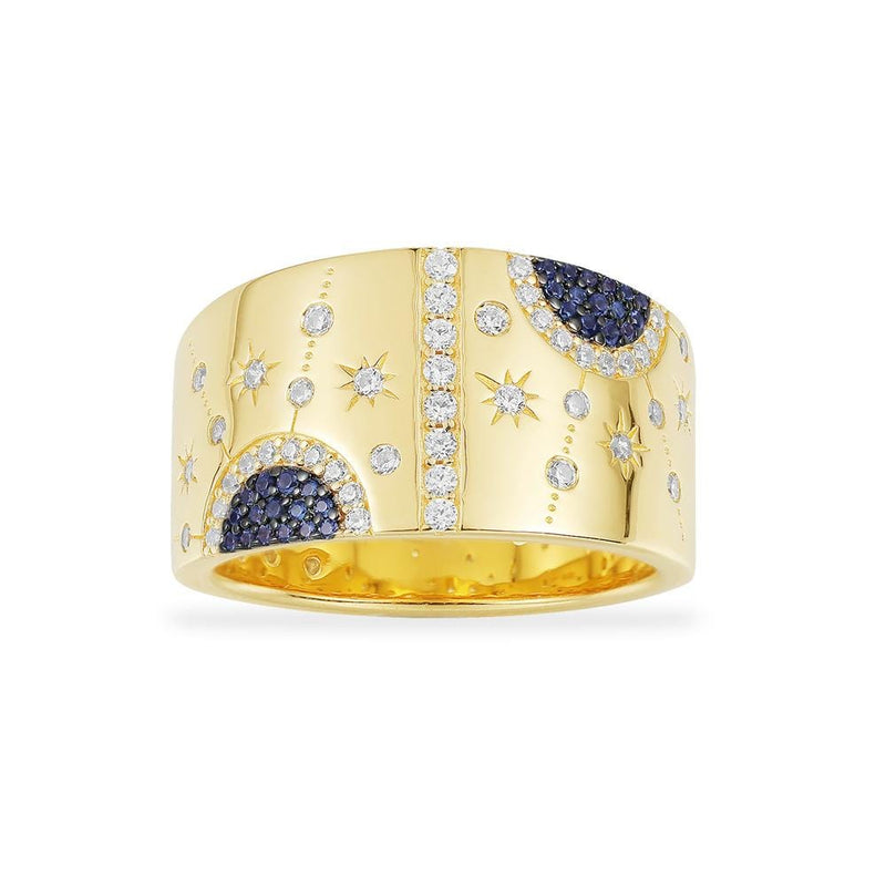 Embellished Sun & Moon Ring