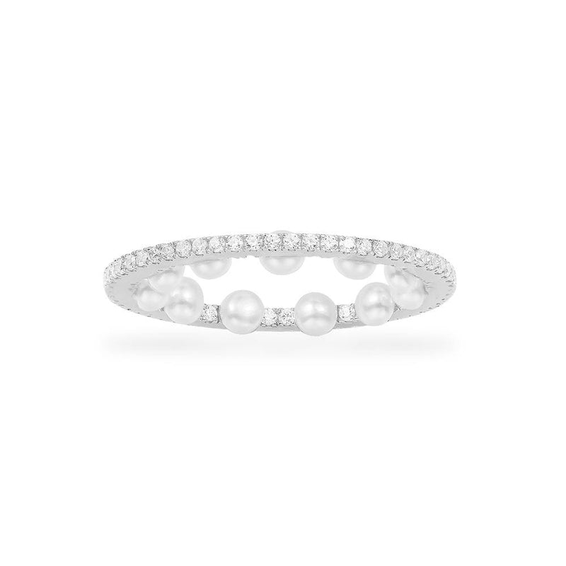 Pavé Ring with Pearl