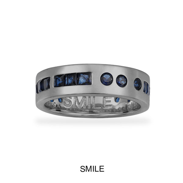 Blue Smile Morse Code Ring