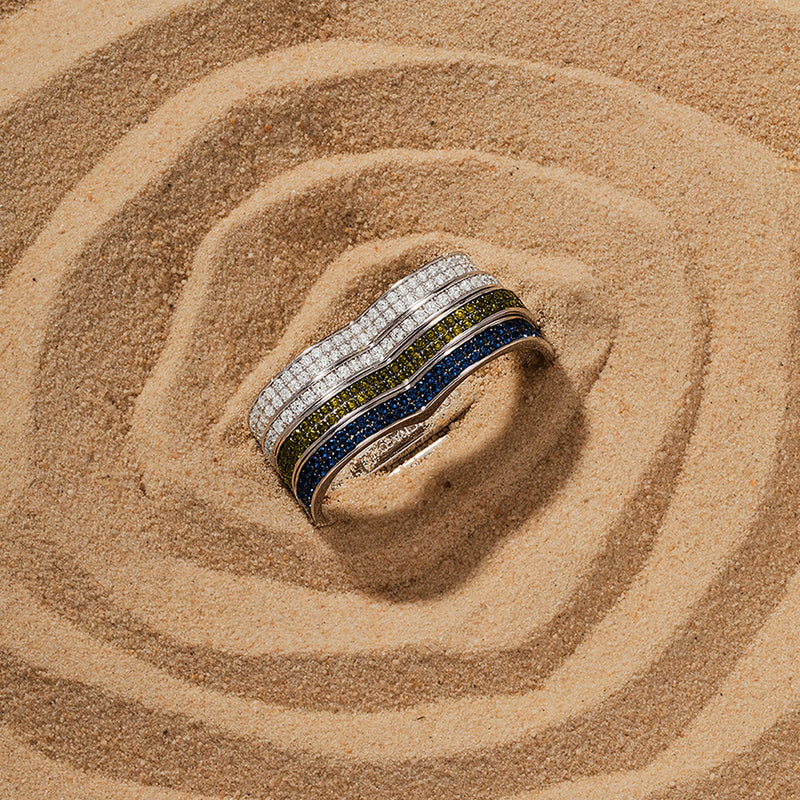 Chunky Pavé Two Finger Ring