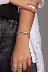 APM Monaco Cuff with Sliding Rings in Silver