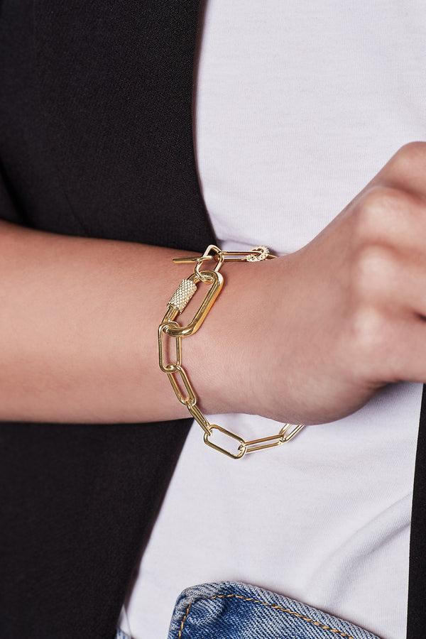 APM Monaco Chain Bracelet With Sliding Ring in Yellow Gold
