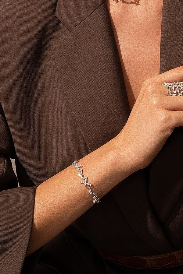 APM Monaco - Festival Dainty Adjustable Bracelet - White Silver