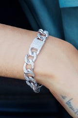 APM Monaco White Chain Bracelet in Silver