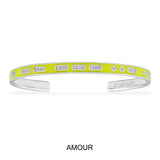 Neon Yellow AMOUR Morse Code Cuff