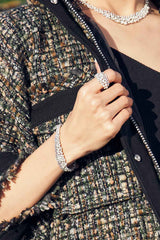 APM Monaco Pearl Chunky Adjustable Bracelet in Silver