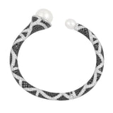 Black & white cuff with pearls