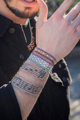 Batik Blue & Purple Statement Bracelet
