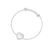 Mini White Nacre Heart Adjustable Bracelet