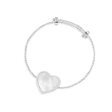 White Nacre Heart Adjustable Bracelet