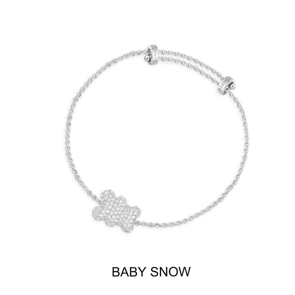 Baby Snow Yummy bear可调节手链-银白色