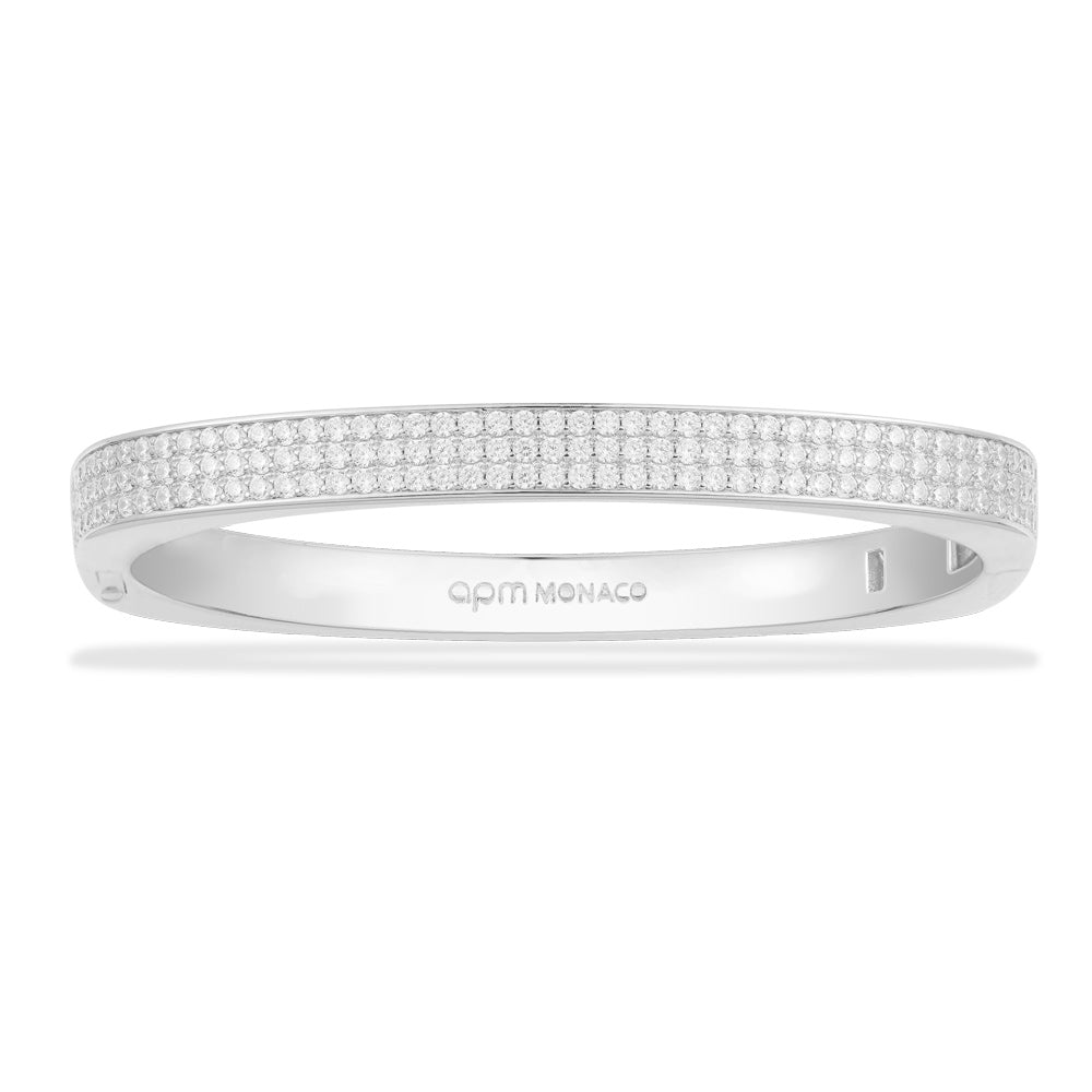 Chunky Pavé Bangle Silver Apm Monaco Apm Monaco Uk