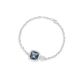 Blue Pavé Square Chain Bracelet