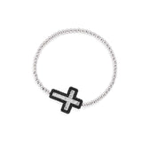 Black Cross Bracelet with beads