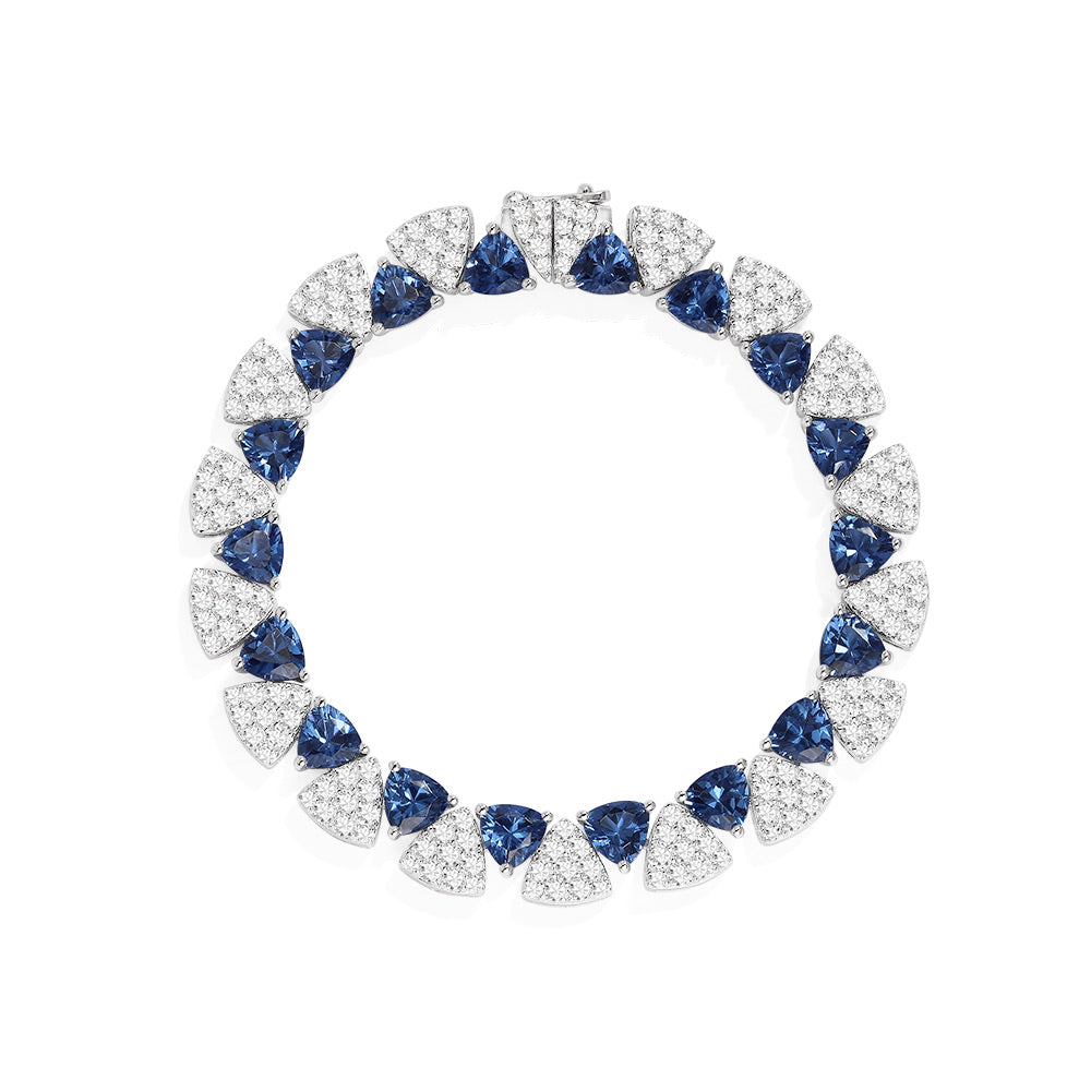 White & Blue Triangle Bracelet - APM Monaco UK