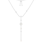 Adjustable Necklace with White Nacre and Pearl Pendant