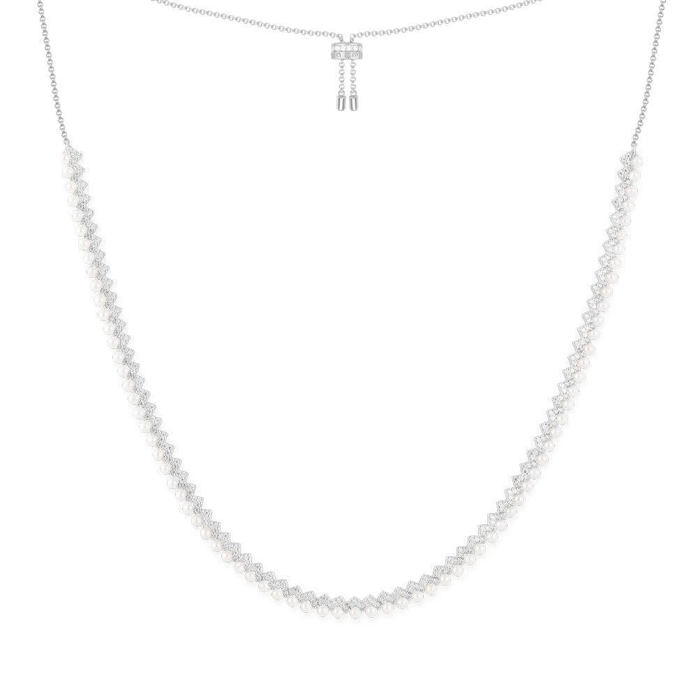 Up and Down Adjustable Necklace with Pearls - APM Monaco UK