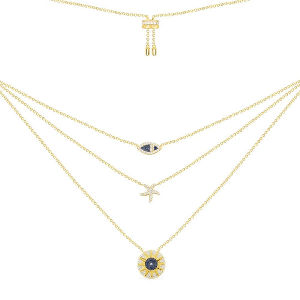 Tropical Sea Triple Adjustable Necklace