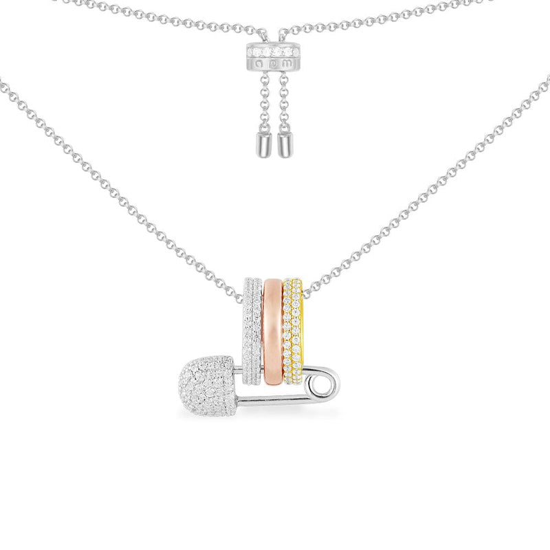 Multicolor Safety Pin Adjustable Necklace